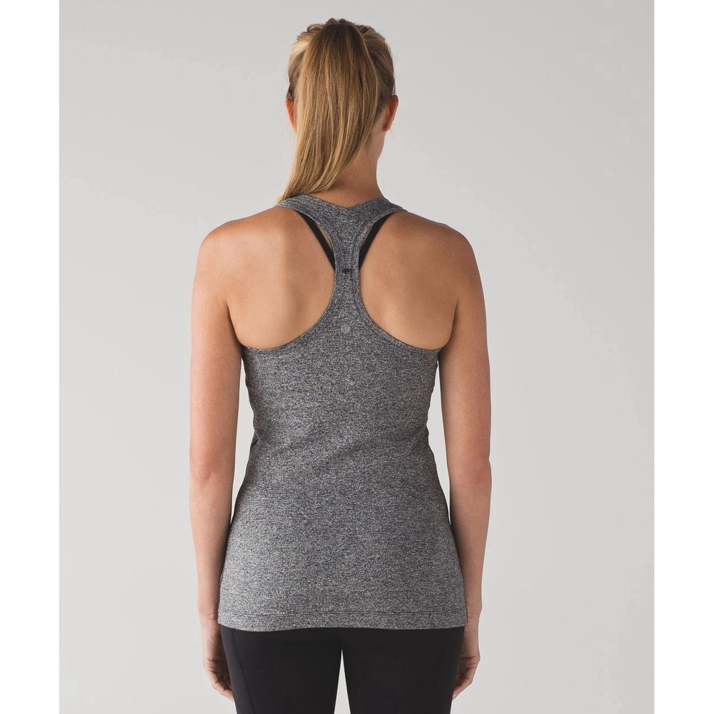 Lululemon Cool Racerback Tank Womens Size 4 Gray Space Dye Yoga Athletic Luon